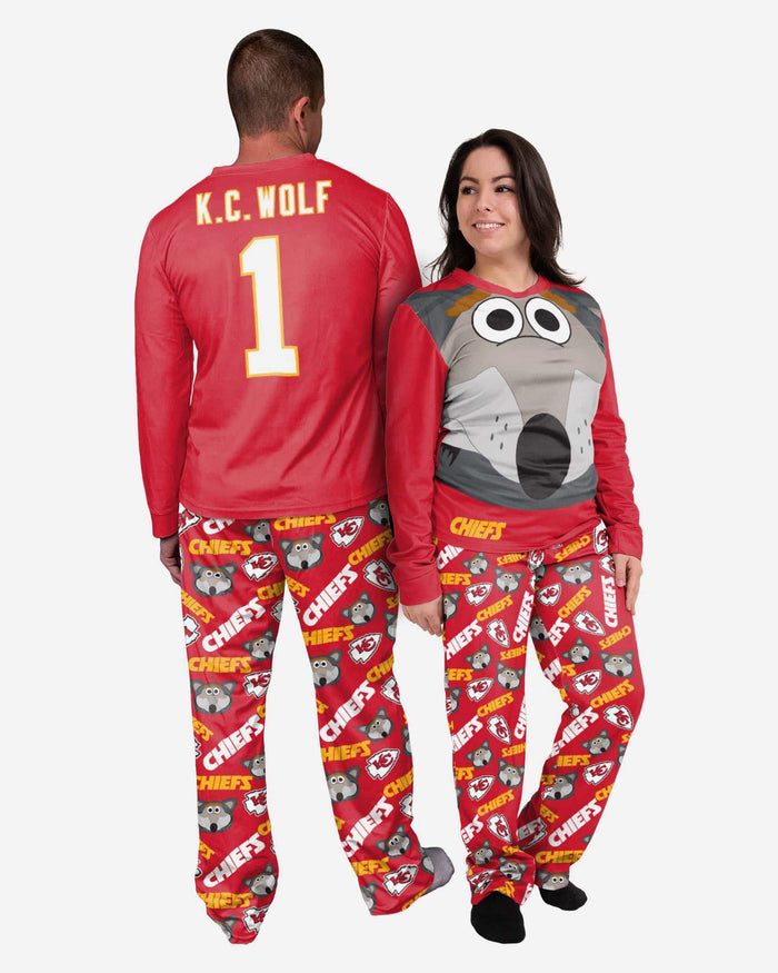 KC Wolf Kansas City Chiefs Womens Mascot Pajamas FOCO - FOCO.com