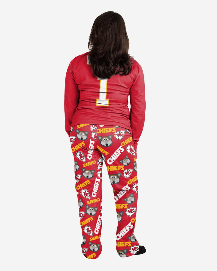 KC Wolf Kansas City Chiefs Womens Mascot Pajamas FOCO - FOCO.com