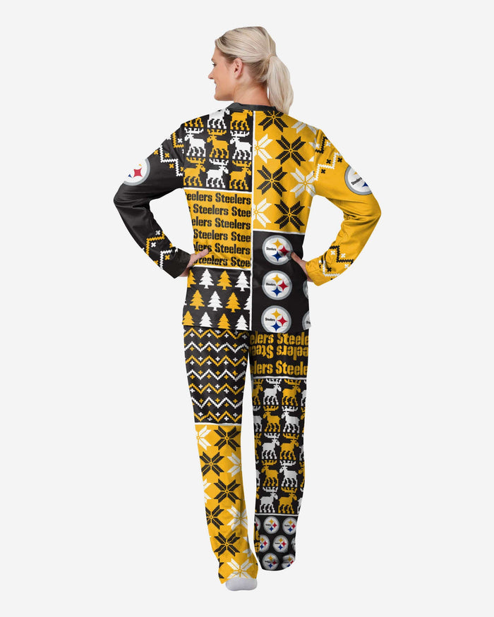 Pittsburgh Steelers Womens Busy Block Family Holiday Pajamas FOCO - FOCO.com