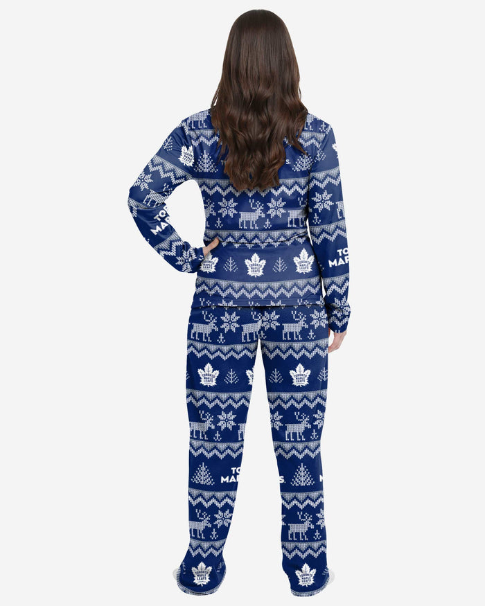 Toronto Maple Leafs Womens Ugly Pattern Family Holiday Pajamas FOCO - FOCO.com