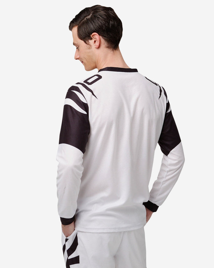 Cincinnati Bengals White Stripe Pajama Shirt FOCO - FOCO.com