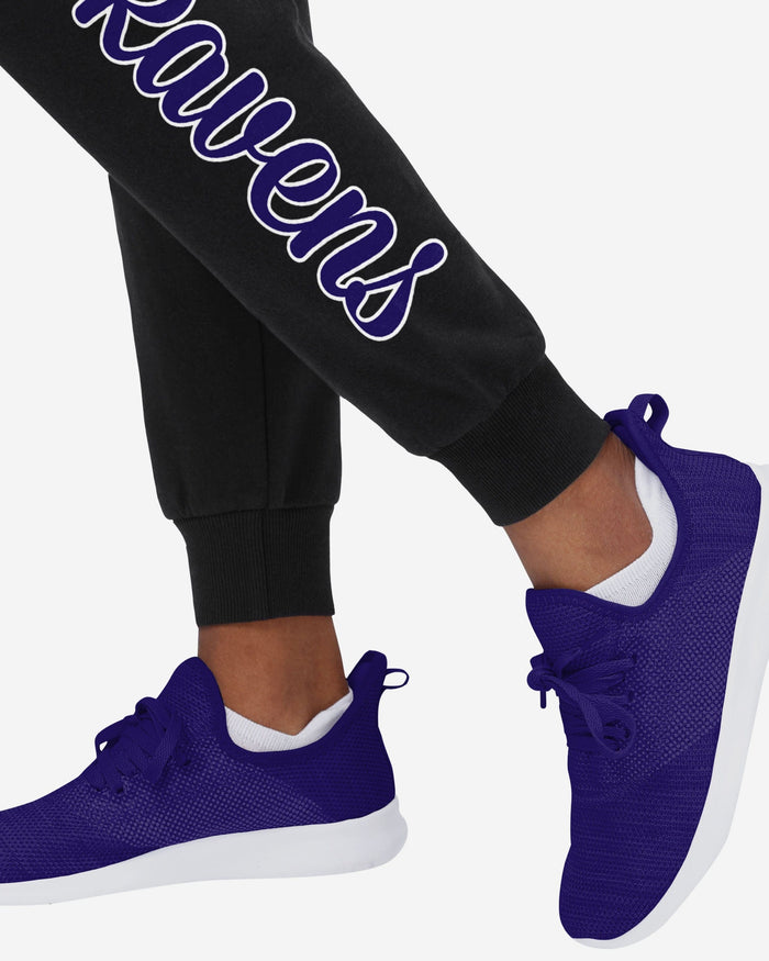 Baltimore Ravens Womens Script Wordmark Black Joggers FOCO - FOCO.com