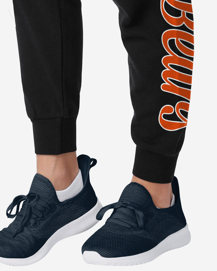 Chicago Bears Womens Script Wordmark Black Joggers FOCO - FOCO.com