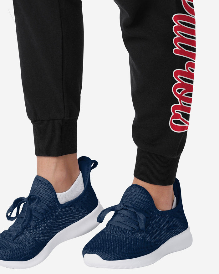 New England Patriots Womens Script Wordmark Black Joggers FOCO - FOCO.com