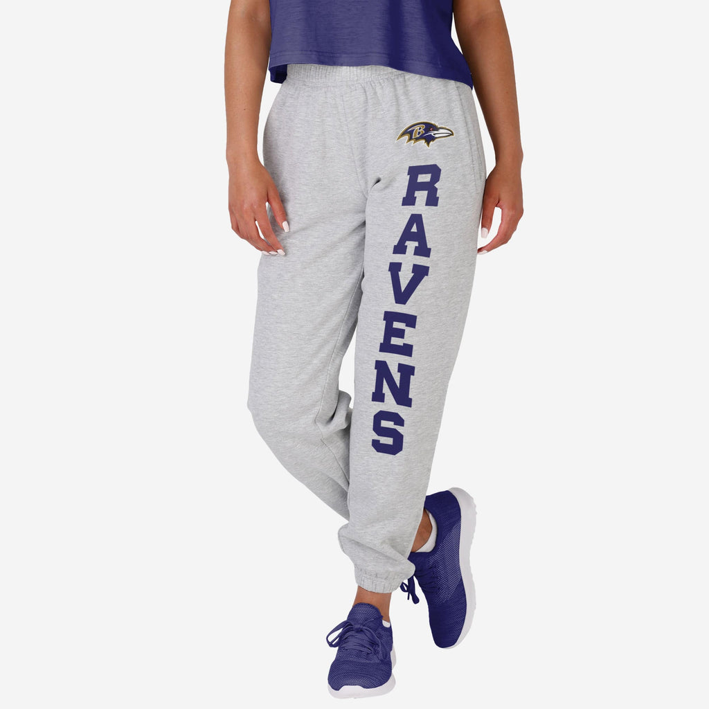 Baltimore Ravens Womens Big Wordmark Gray Sweatpants FOCO S - FOCO.com