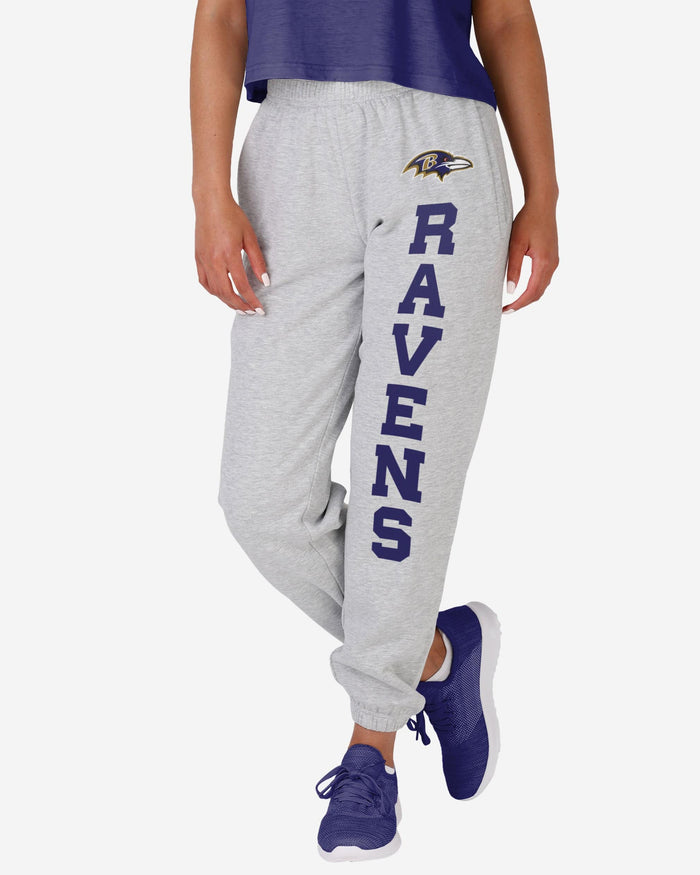 Baltimore Ravens Womens Big Wordmark Gray Sweatpants FOCO S - FOCO.com