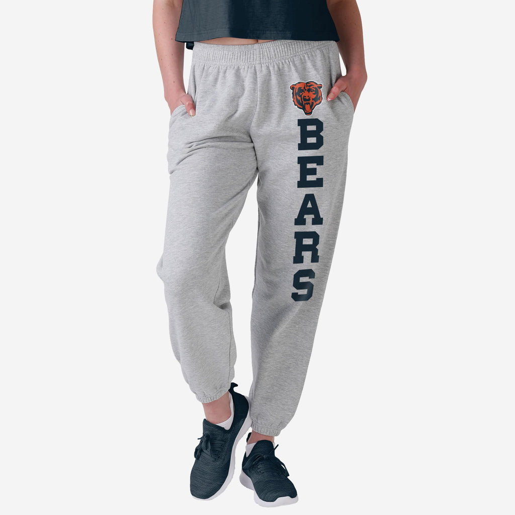 Chicago Bears Womens Big Wordmark Gray Sweatpants FOCO - FOCO.com