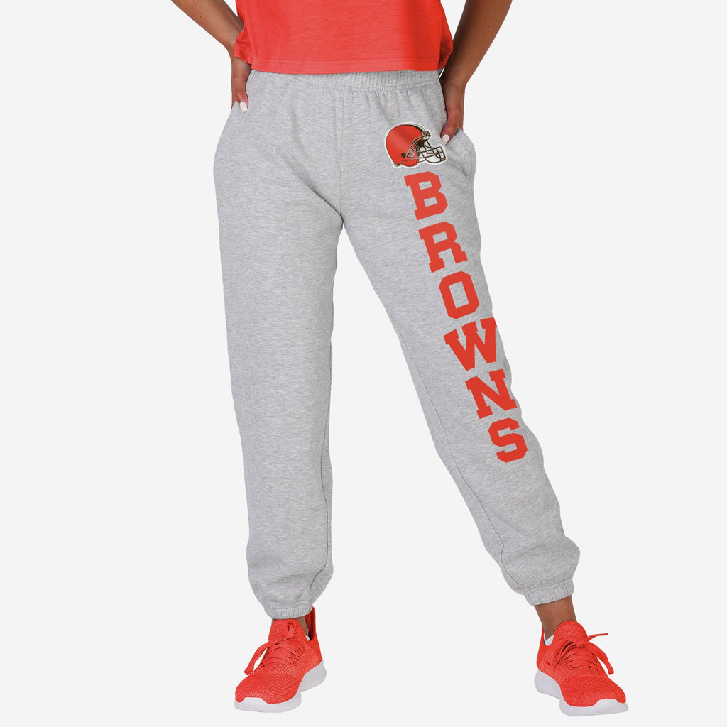 Cleveland Browns Womens Big Wordmark Gray Sweatpants FOCO - FOCO.com