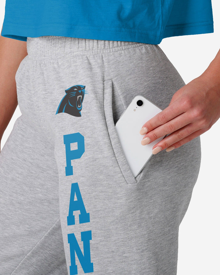 Carolina Panthers Womens Big Wordmark Gray Sweatpants FOCO - FOCO.com