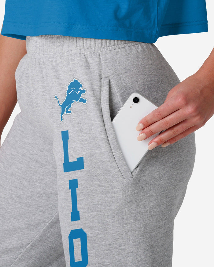 Detroit Lions Womens Big Wordmark Gray Sweatpants FOCO - FOCO.com