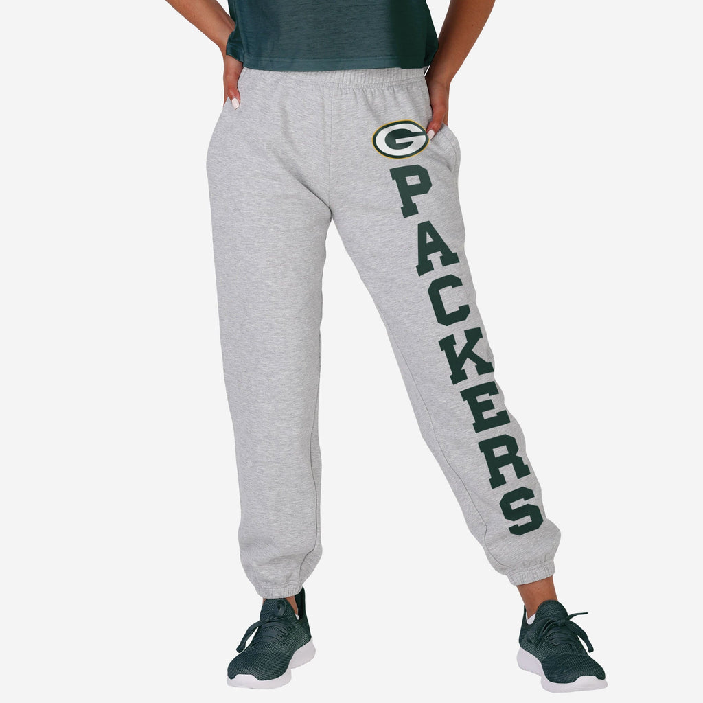 Green Bay Packers Womens Big Wordmark Gray Sweatpants FOCO S - FOCO.com