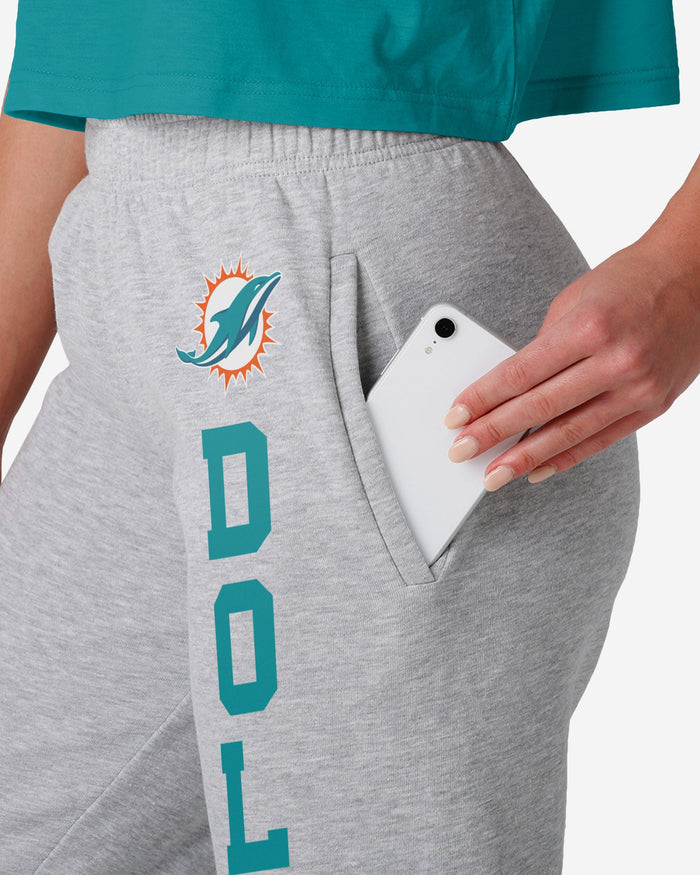 Miami Dolphins Womens Big Wordmark Gray Sweatpants FOCO - FOCO.com
