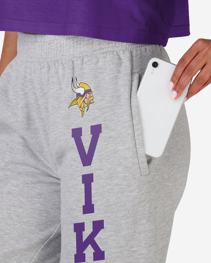 Minnesota Vikings Womens Big Wordmark Gray Sweatpants FOCO - FOCO.com