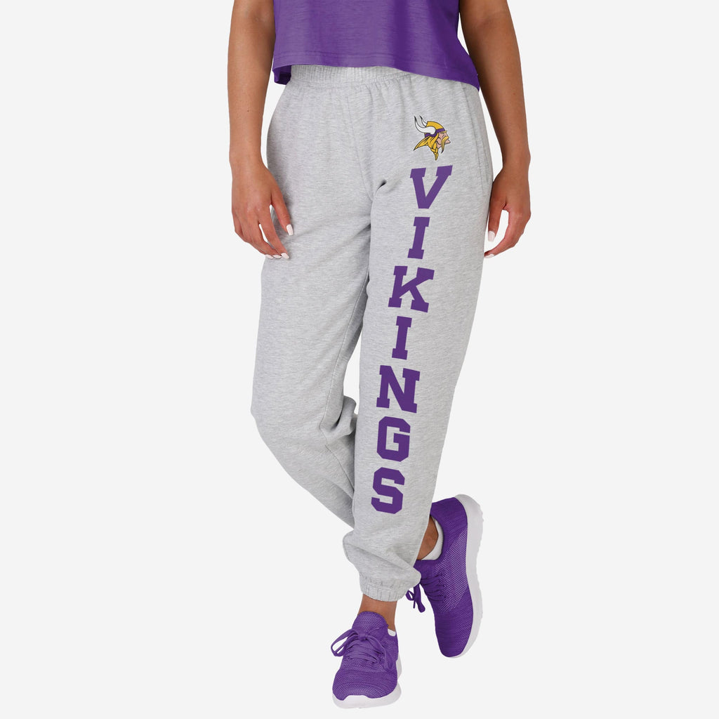 Minnesota Vikings Womens Big Wordmark Gray Sweatpants FOCO S - FOCO.com