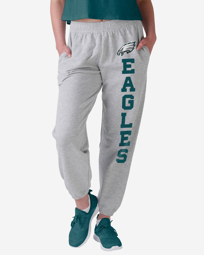 Philadelphia Eagles Womens Big Wordmark Gray Sweatpants FOCO S - FOCO.com