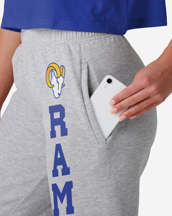 Los Angeles Rams Womens Big Wordmark Gray Sweatpants FOCO - FOCO.com