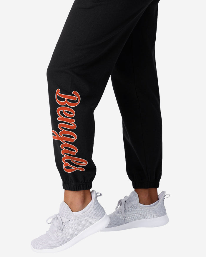 Cincinnati Bengals Womens Script Wordmark Team Color Sweatpants FOCO - FOCO.com