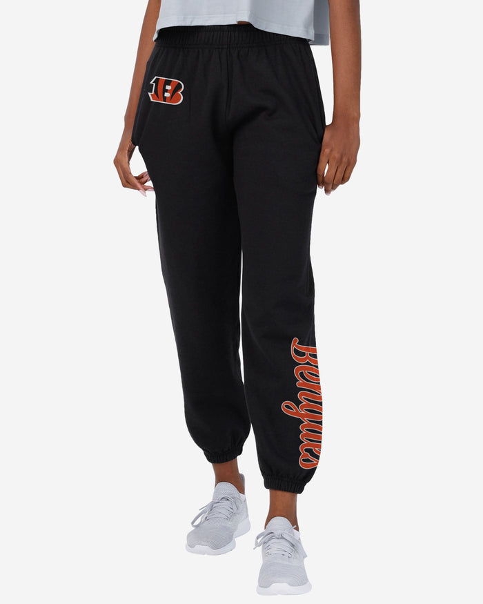 Cincinnati Bengals Womens Script Wordmark Team Color Sweatpants FOCO S - FOCO.com