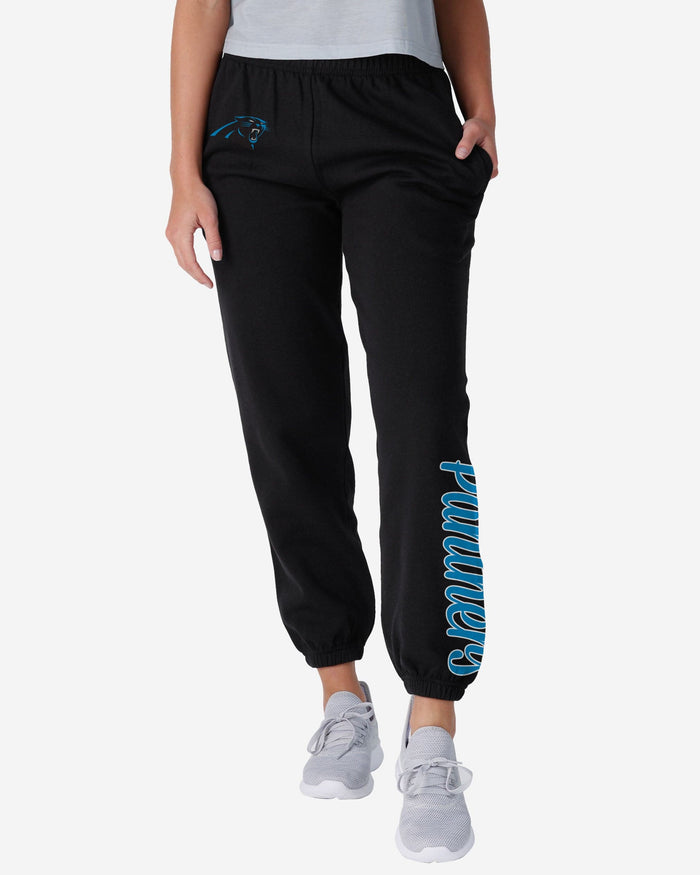 Carolina Panthers Womens Script Wordmark Team Color Sweatpants FOCO S - FOCO.com