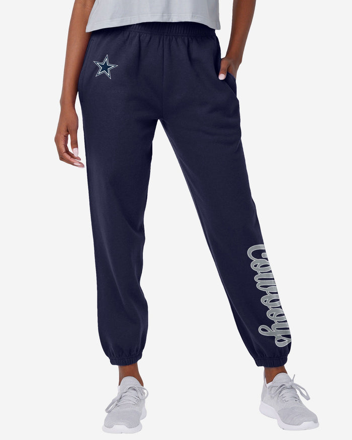 Dallas Cowboys Womens Script Wordmark Team Color Sweatpants FOCO S - FOCO.com