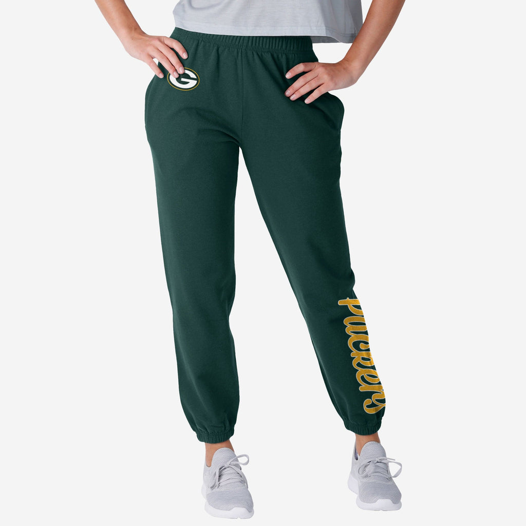 Green Bay Packers Womens Script Wordmark Team Color Sweatpants FOCO S - FOCO.com