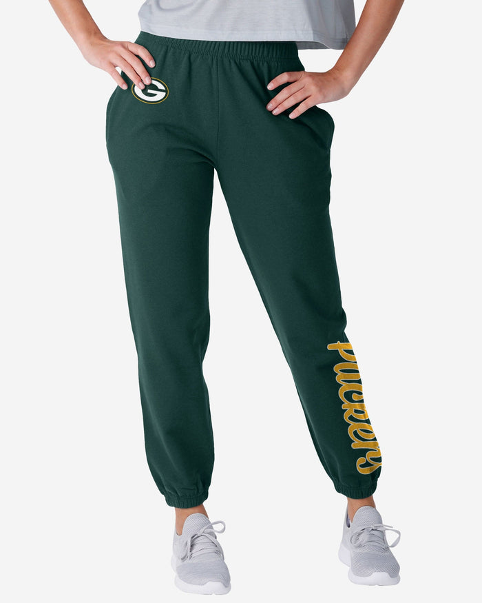 Green Bay Packers Womens Script Wordmark Team Color Sweatpants FOCO S - FOCO.com