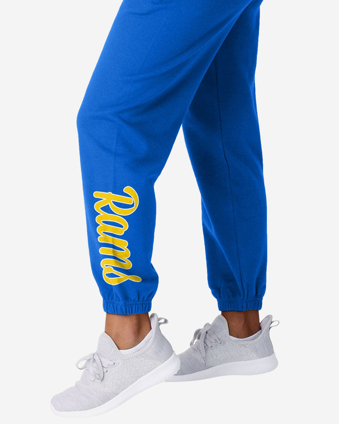 Los Angeles Rams Womens Script Wordmark Team Color Sweatpants FOCO - FOCO.com