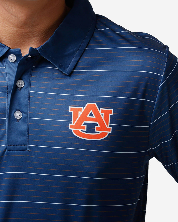 Auburn Tigers Striped Polyester Polo FOCO - FOCO.com