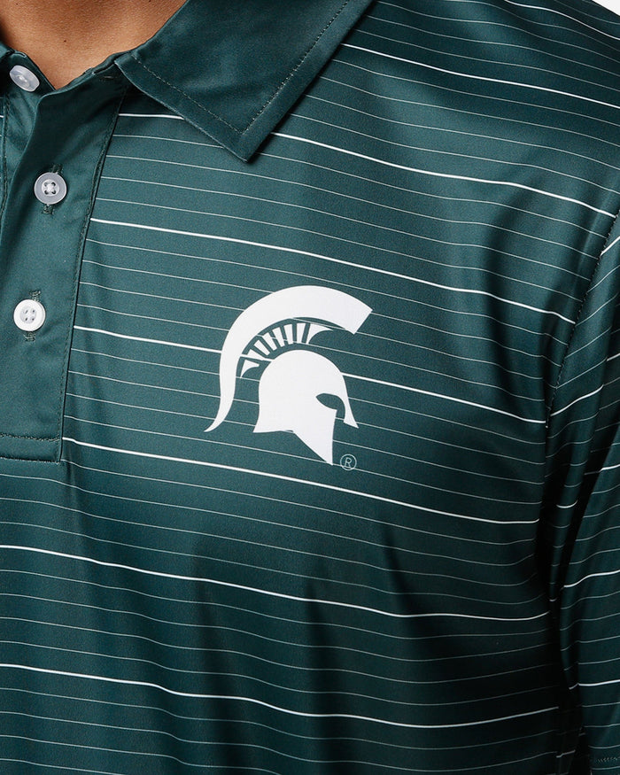 Michigan State Spartans Striped Polyester Polo FOCO - FOCO.com