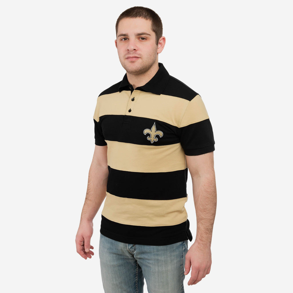 New Orleans Saints Rugby Stripe Polo FOCO S - FOCO.com