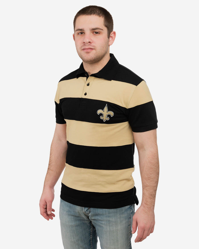 New Orleans Saints Rugby Stripe Polo FOCO S - FOCO.com