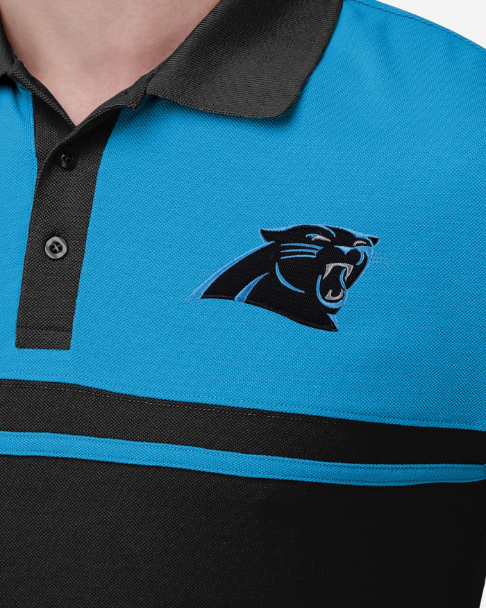 Carolina Panthers Cotton Stripe Polo FOCO - FOCO.com
