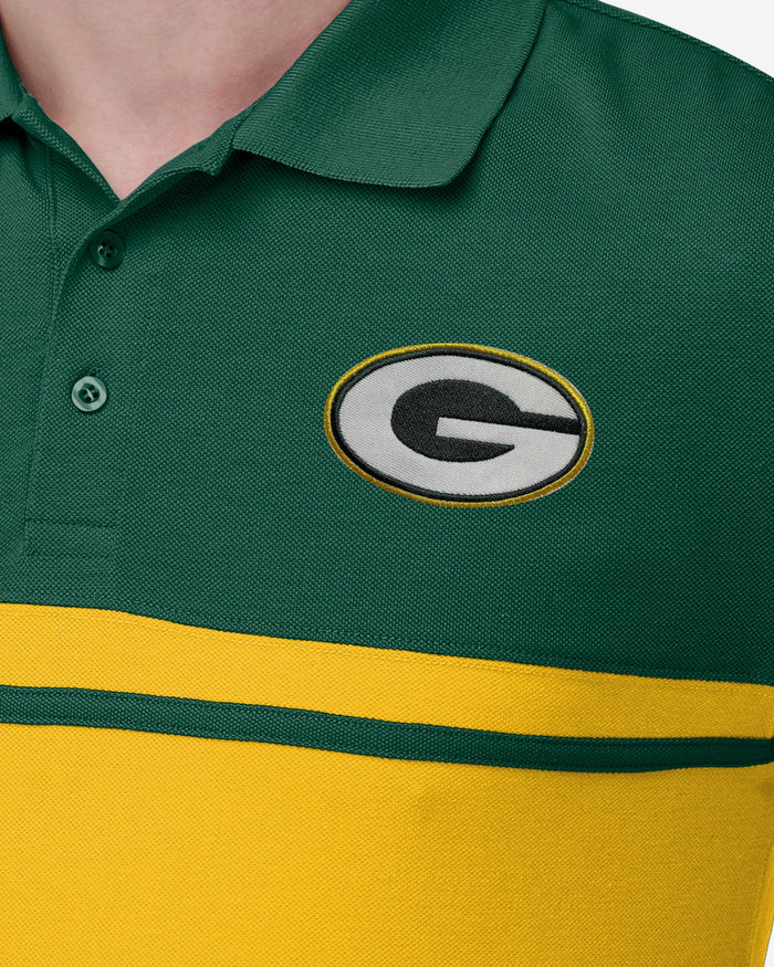 Green Bay Packers Cotton Stripe Polo FOCO - FOCO.com
