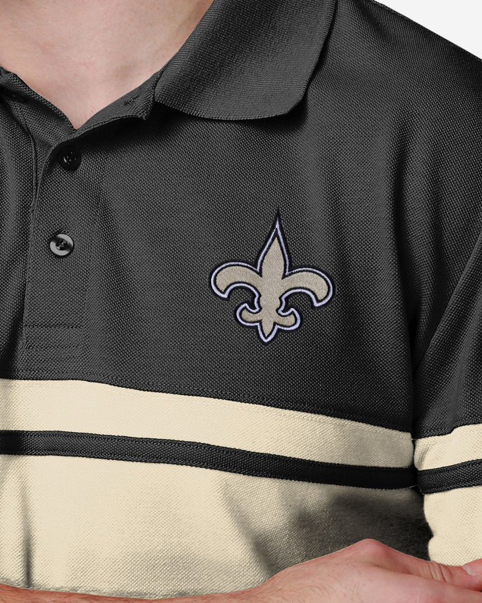 New Orleans Saints Cotton Stripe Polo FOCO - FOCO.com