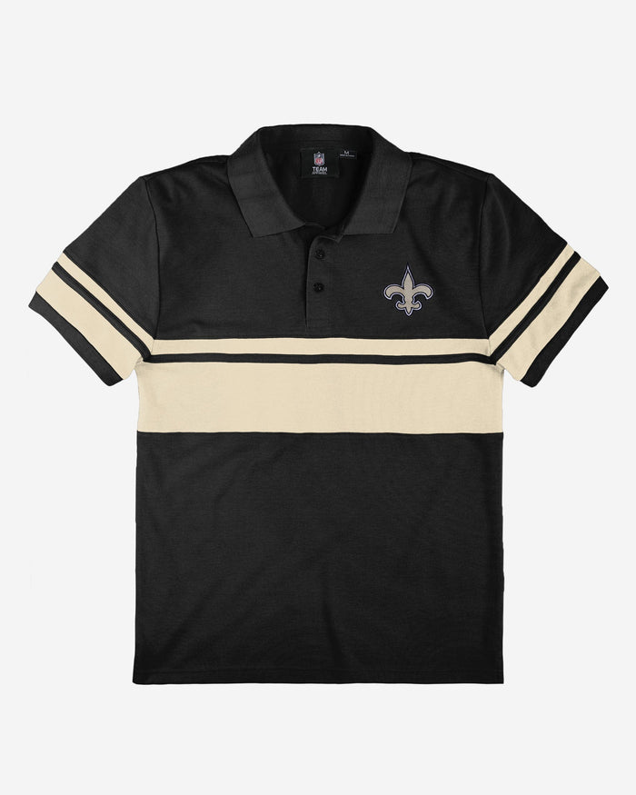 New Orleans Saints Cotton Stripe Polo FOCO - FOCO.com
