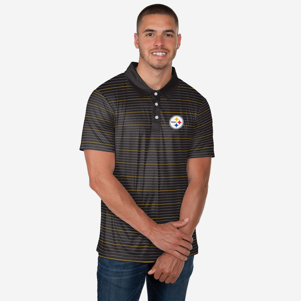 Pittsburgh Steelers Striped Polyester Polo FOCO S - FOCO.com