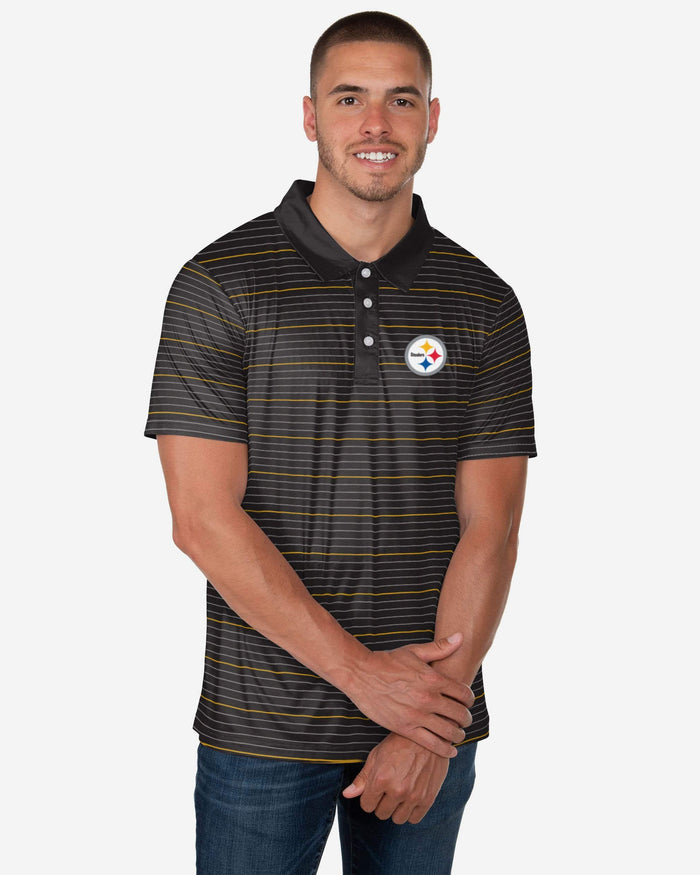 Pittsburgh Steelers Striped Polyester Polo FOCO S - FOCO.com