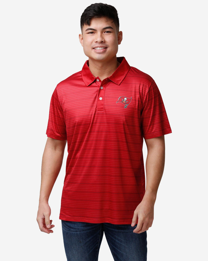 Tampa Bay Buccaneers Striped Polyester Polo FOCO S - FOCO.com