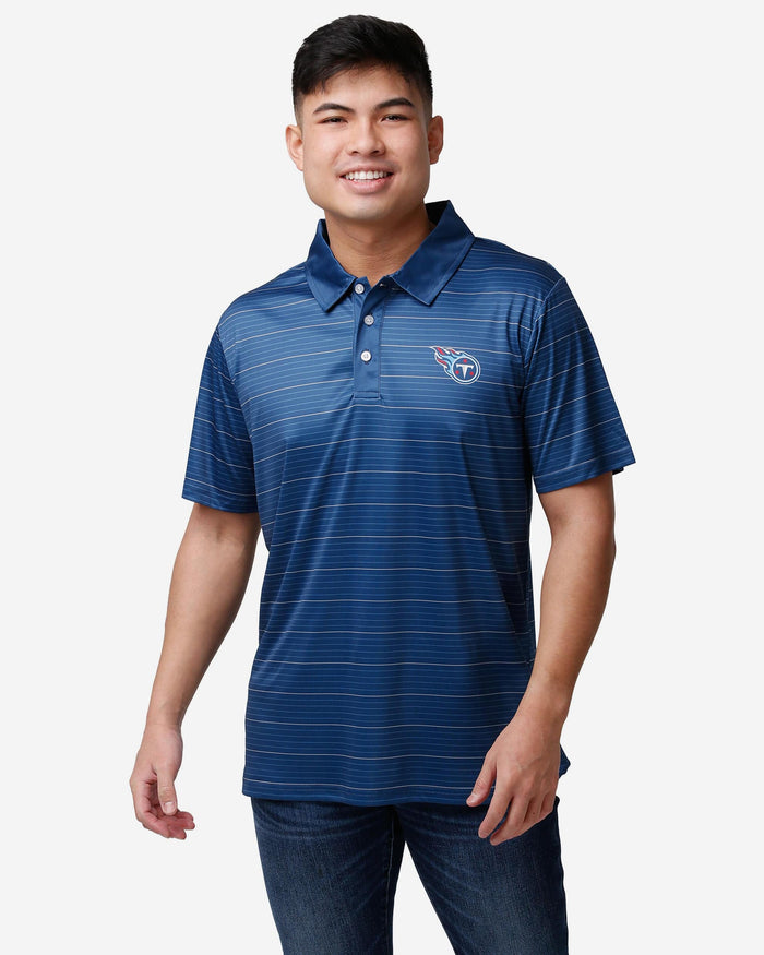 Tennessee Titans Striped Polyester Polo FOCO S - FOCO.com