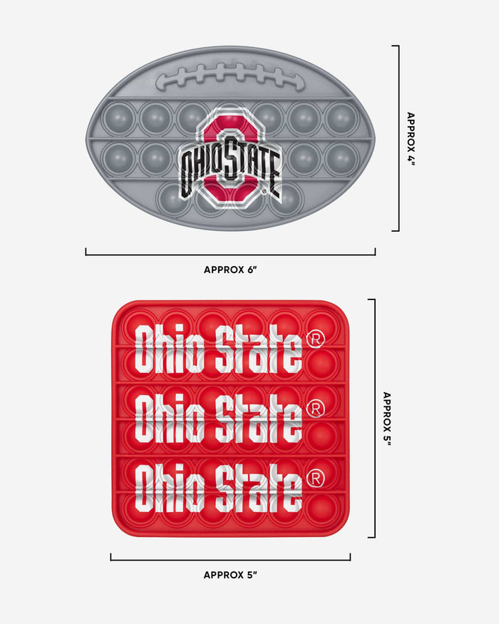 Ohio State Buckeyes 2 Pack Ball & Square Push-Itz Fidget FOCO - FOCO.com