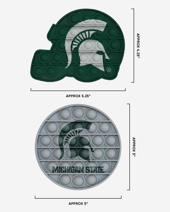 Michigan State Spartans 2 Pack Helmet & Circle Push-Itz Fidget FOCO - FOCO.com