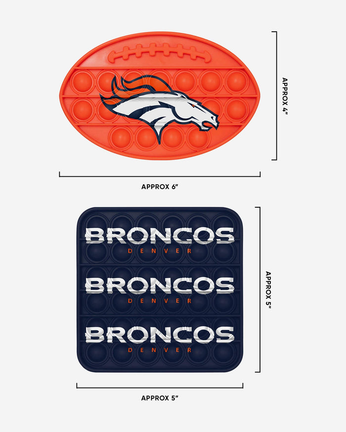 Denver Broncos 2 Pack Ball & Square Push-Itz Fidget FOCO - FOCO.com