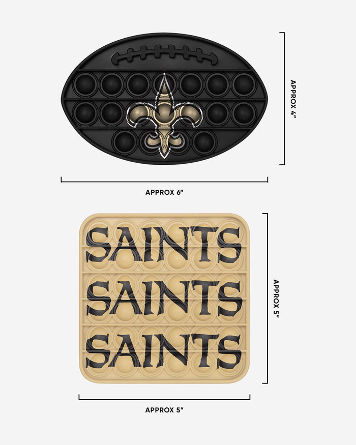 New Orleans Saints 2 Pack Ball & Square Push-Itz Fidget FOCO - FOCO.com