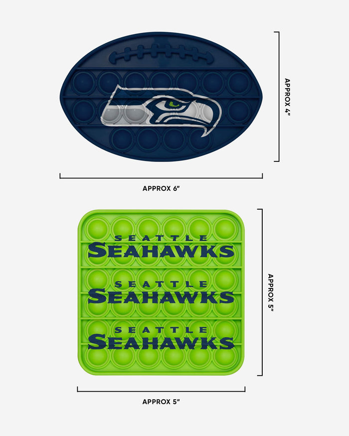 Seattle Seahawks 2 Pack Ball & Square Push-Itz Fidget FOCO - FOCO.com