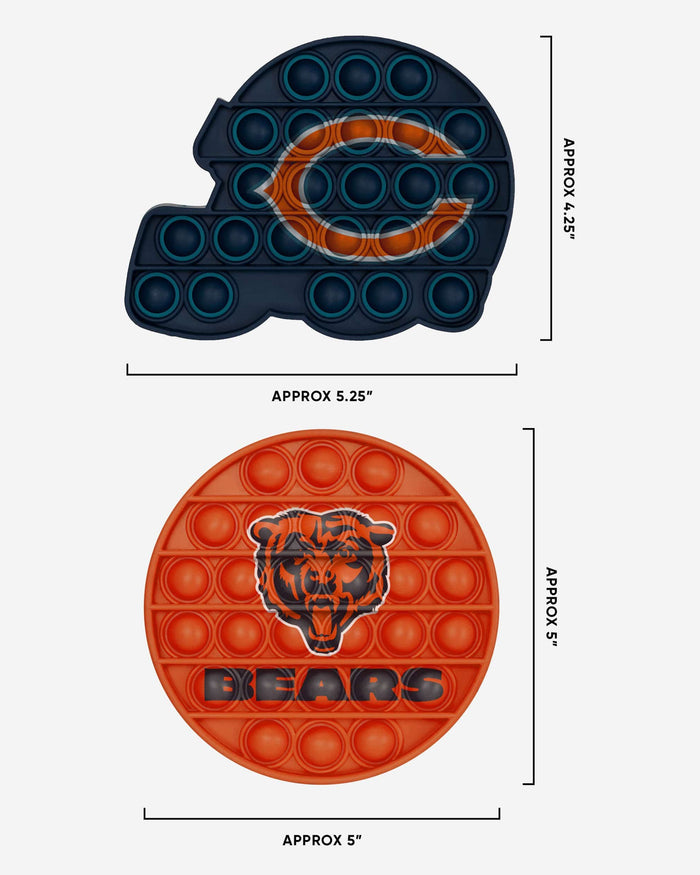 Chicago Bears 2 Pack Helmet & Circle Push-Itz Fidget FOCO - FOCO.com