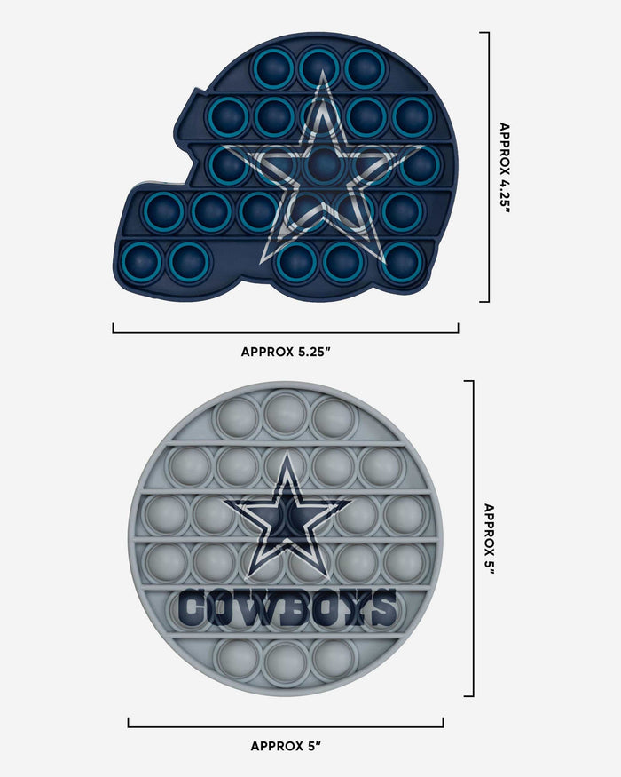 Dallas Cowboys 2 Pack Helmet & Circle Push-Itz Fidget FOCO - FOCO.com