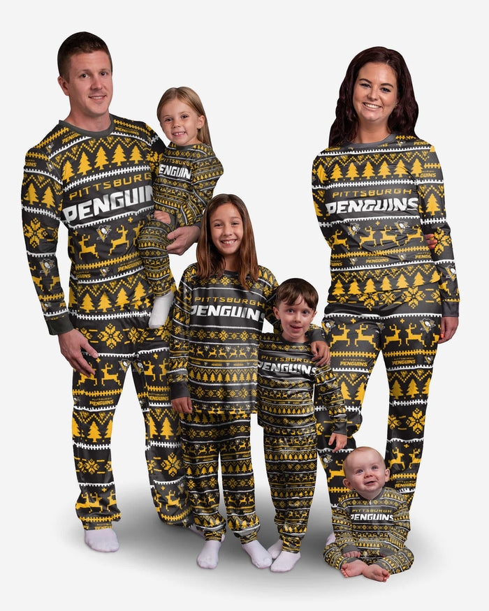 Pittsburgh Penguins Youth Family Holiday Pajamas FOCO - FOCO.com