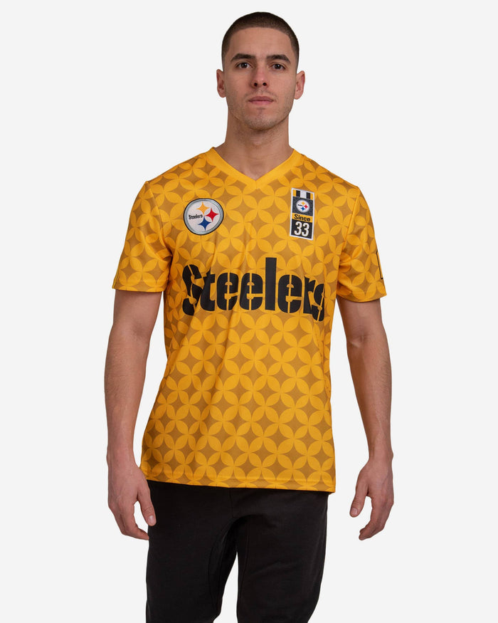 Pittsburgh Steelers Short Sleeve Soccer Style Jersey FOCO S - FOCO.com