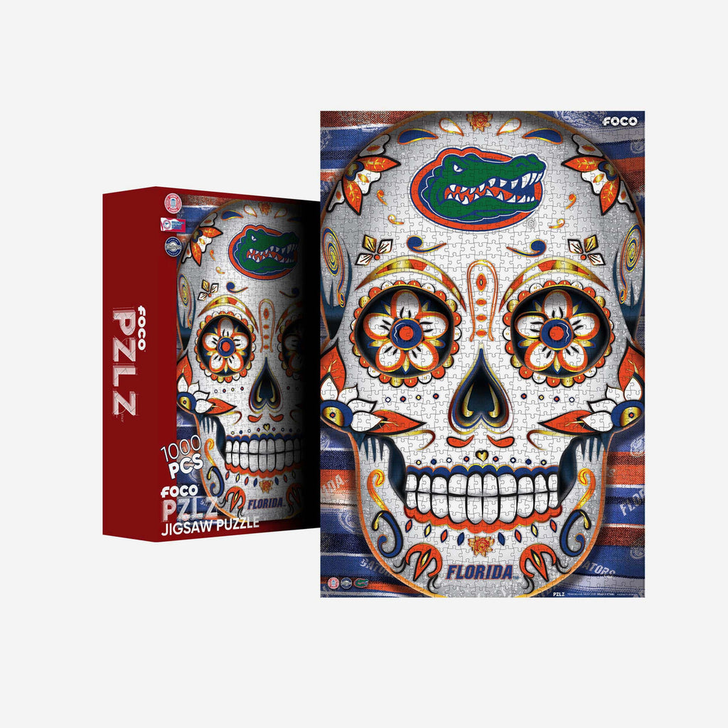 Florida Gators Sugar Skull 1000 Piece Jigsaw Puzzle PZLZ FOCO - FOCO.com