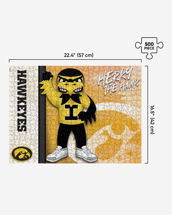 Herky the Hawk Iowa Hawkeyes Mascot 500 Piece Jigsaw Puzzle PZLZ FOCO - FOCO.com